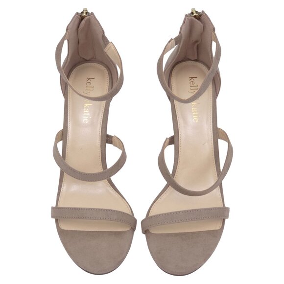 🌟 Kelly & Katie Cleo Heeled Sandal - Nude/Beige Faux Suede - Size 8 🌟 - Picture 6 of 11